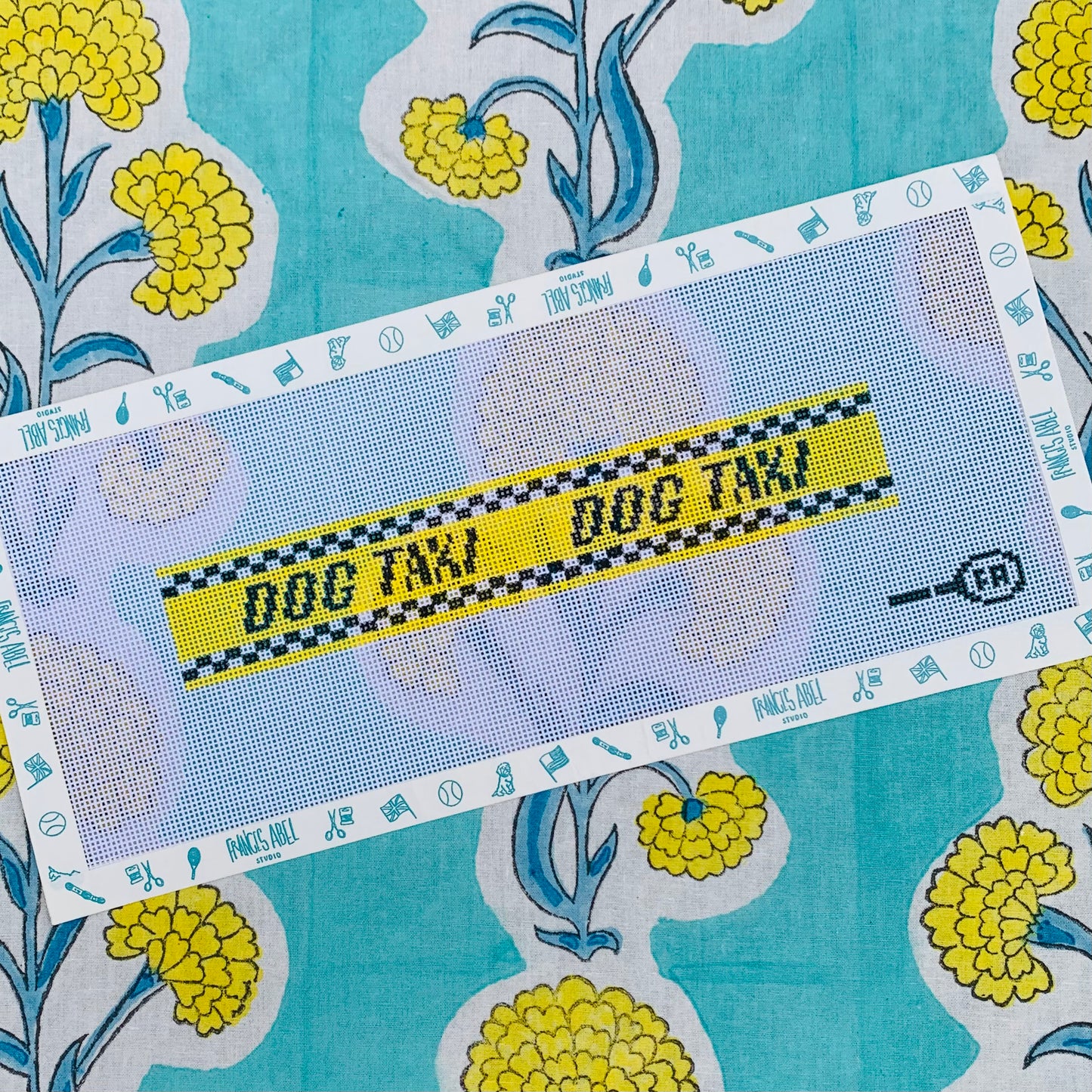 Dog Taxi Key Fob Needlepoint Canvas