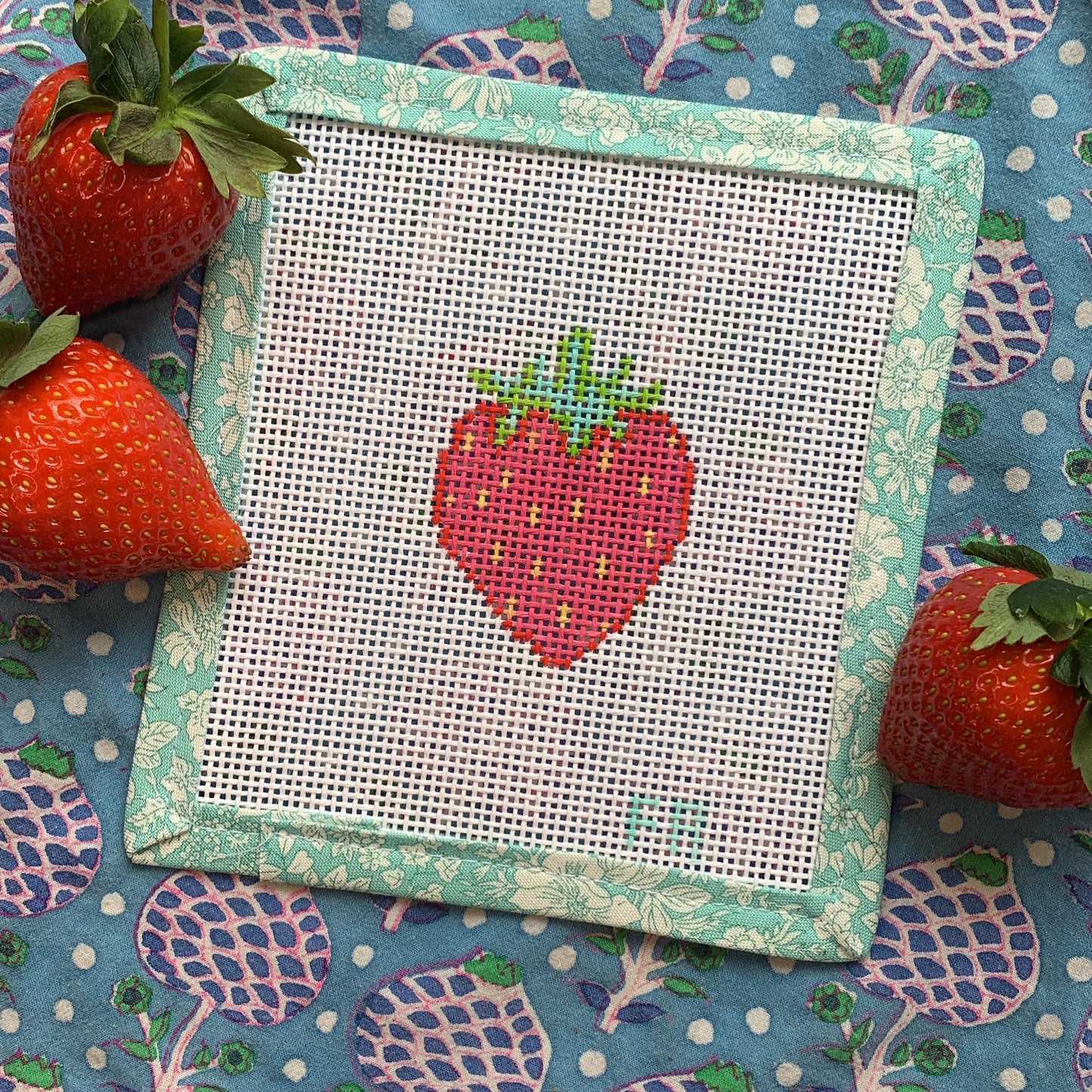 Mini Strawberry Needlepoint Canvas