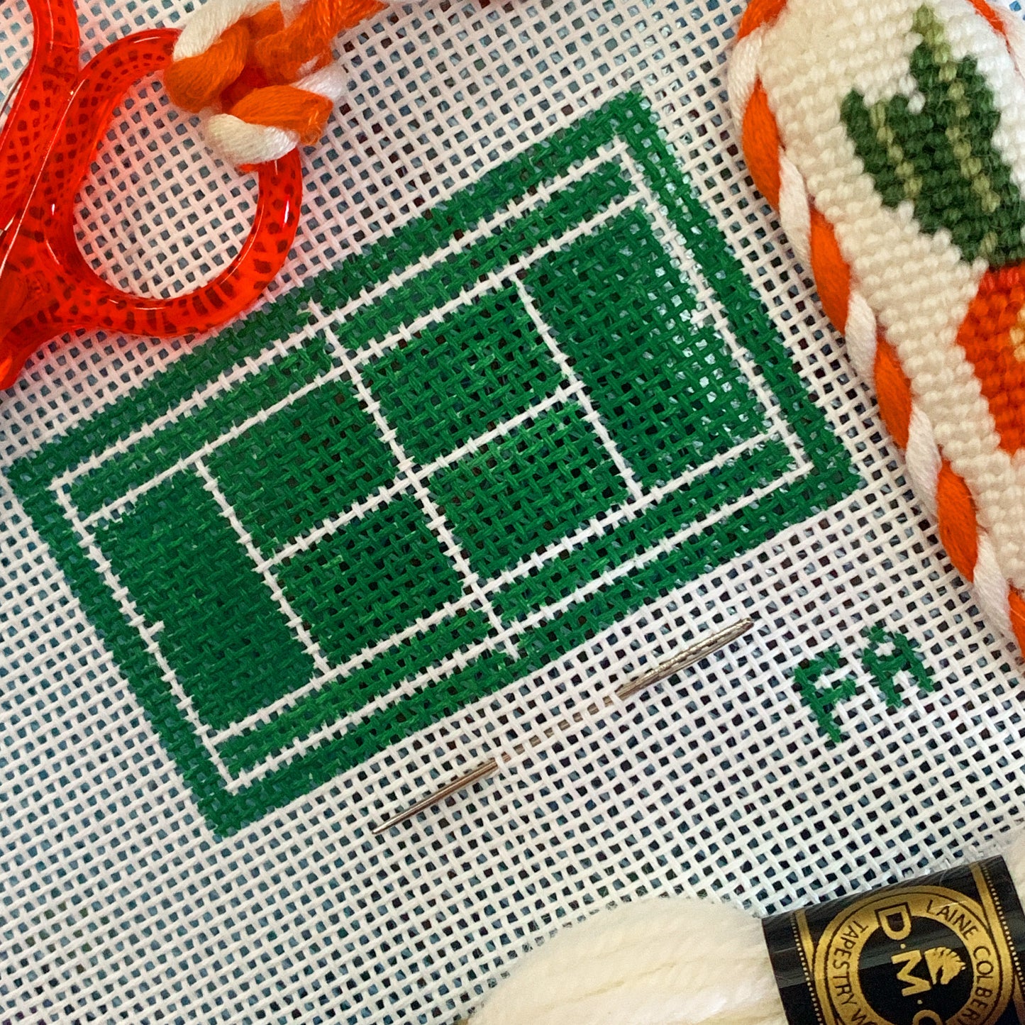 Mini Tennis Court Needlepoint Canvas