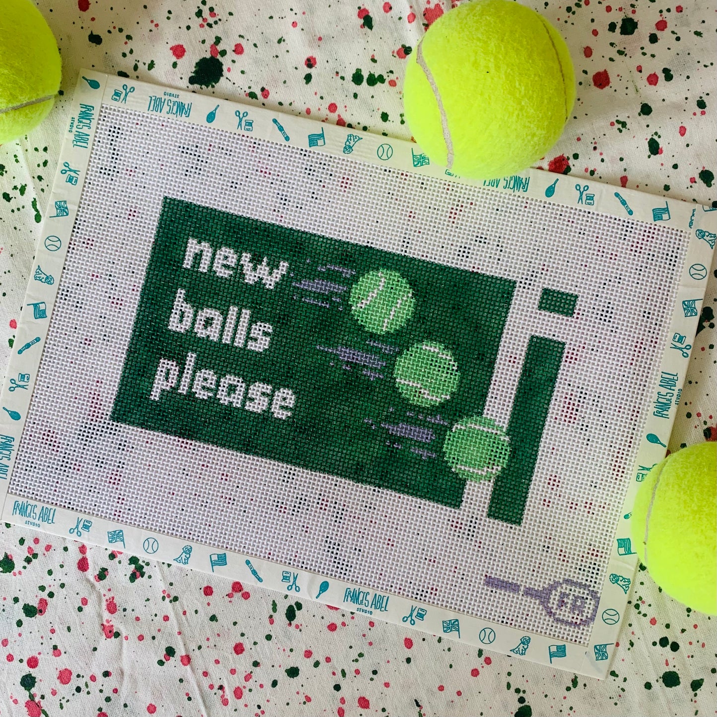New Balls Please Needlepoint Canvas tennis