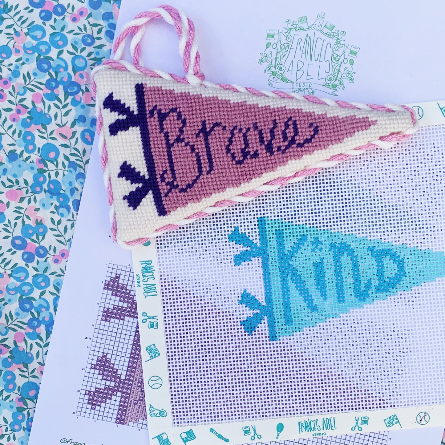 Brave & Kind Pennants - Needlepoint Chart