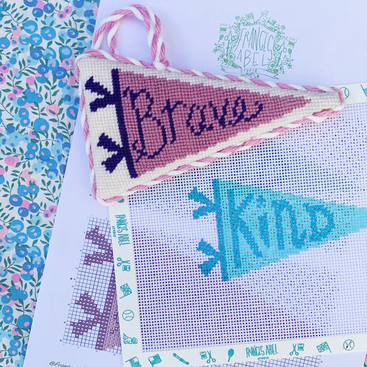 Brave & Kind Pennants - Needlepoint Chart