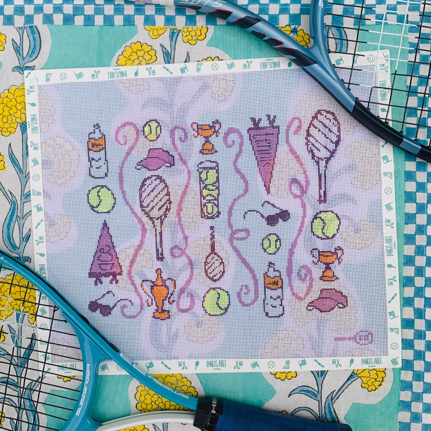 Tennis Toile - Pillow Size Needlepoint Canvas