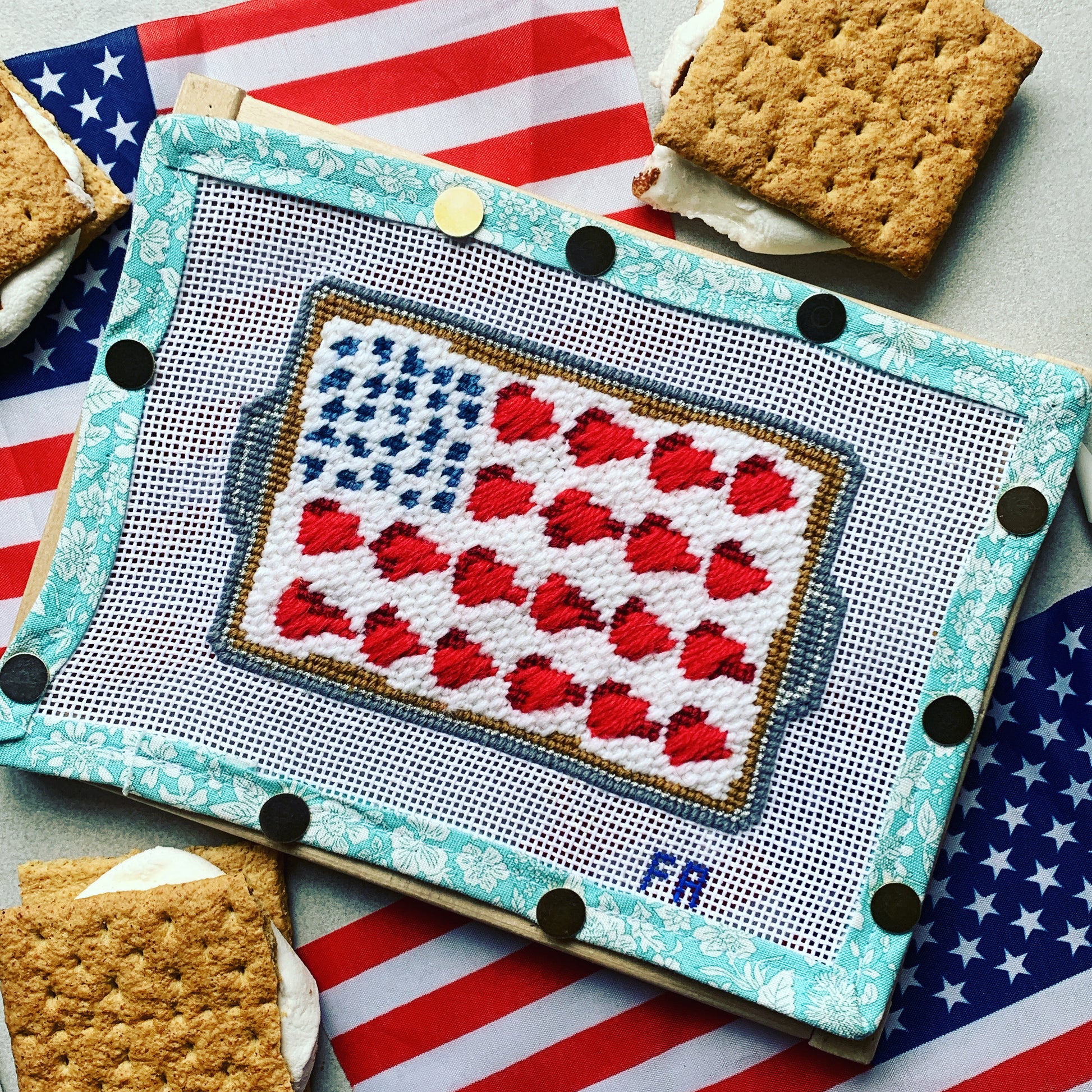 American flag cake needlepoint canvas
