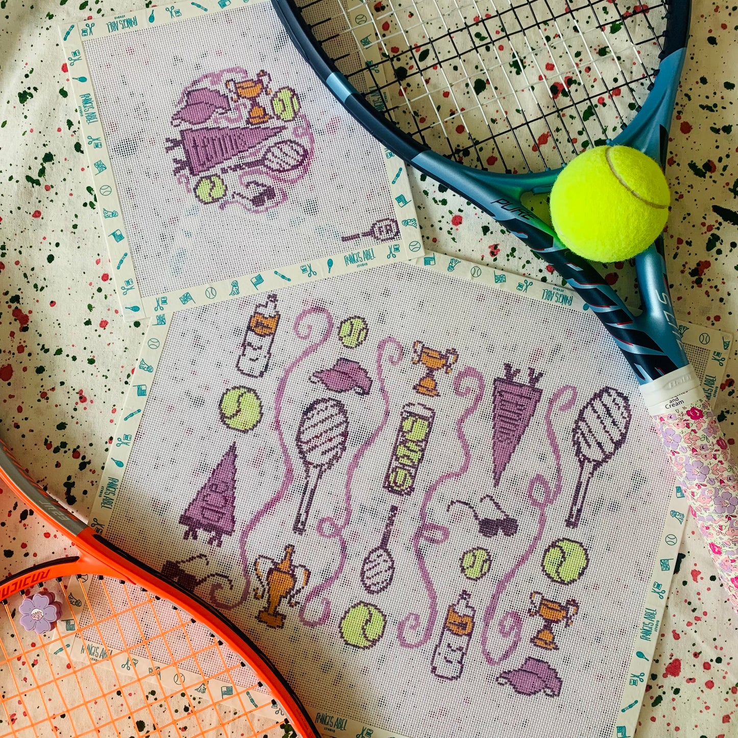 Tennis Toile - Pillow Size Needlepoint Canvas