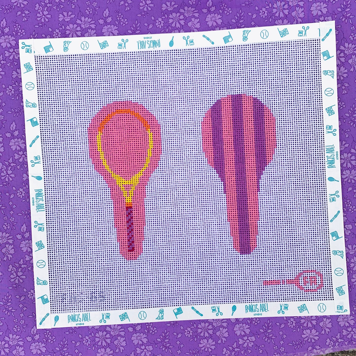 Tennis Racket Scissors Case Needlepoint Canvas