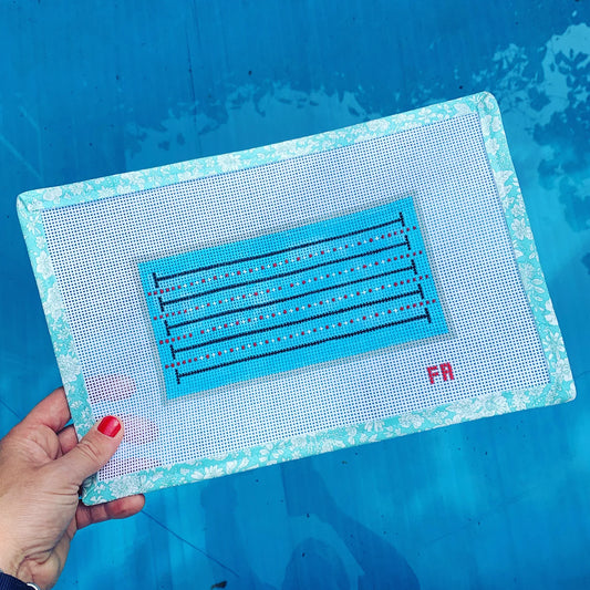 Swimming Pool Glasses Case Needlepoint Canvas